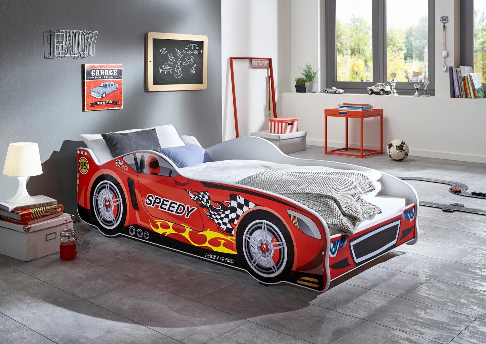 Autobett SPEEDY Rennfahrerbett Kinderbett Spielbett Bett Rot, Günstig  Möbel, Küchen & Büromöbel kaufen